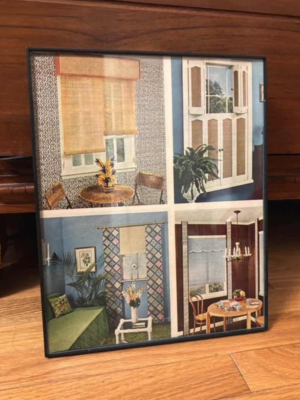 Vintage home decor advertisement from the 70s - framed decor piece